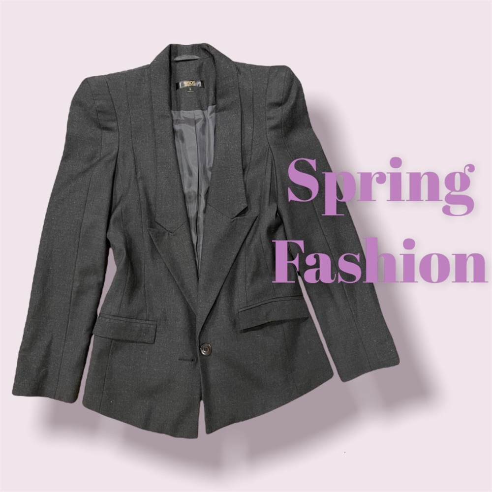 ASOS Dark Grey Wool Balmin Style Blazer